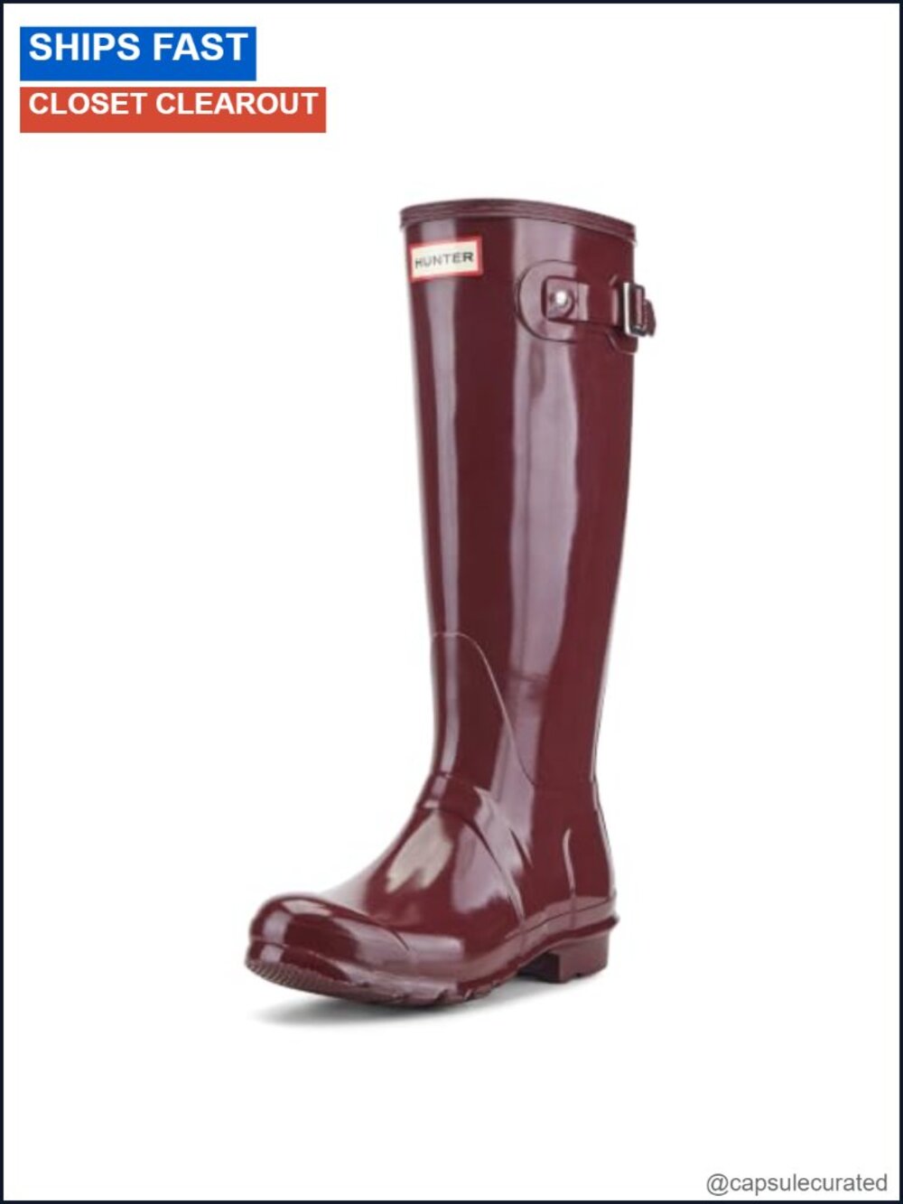 Women's Rain Boots Mid-Calf Waterproof Rubber Wellington Boots